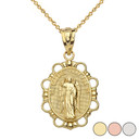 Saint Gabriel Pendant Necklace in Solid Gold (Yellow/Rose/White)