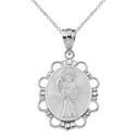 Sterling Silver Santa Muerte Pendant Necklace