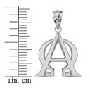 Sterling Silver Christian Alpha and Omega Jesus Christ Symbol Pendant Necklace
