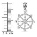 Sterling Silver Buddhism Dharmachakra Dharma Wheel Pendant Necklace