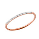 Dainty Diamond Band Ring in Rose Gold