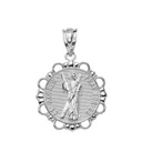 Round Saint Andrew Pendant Necklace in Gold (Yellow/Rose/White)