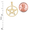 Pentagram Pendant Necklace in Yellow Gold