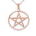 Pentagram Pendant Necklace in Rose Gold