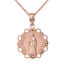 Round Saint Peter Pendant Necklace in Gold (Yellow/Rose/White)