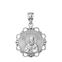 Round Saint Nectarios Pendant Necklace in Gold (Yellow/Rose/White)