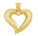 Gold Pendants - Gold Spiral Heart Pendant