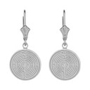 Solid Gold Chartres Labyrinth Dainty Disc Earring Set(Available in Yellow/Rose/White Gold)