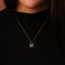 Filigree Butterfly Pendant Necklace in Sterling Silver