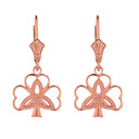 Solid Gold Triquetra Irish Celtic Clover Earring Set(Available in Yellow/Rose/White Gold)