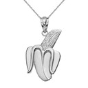 Solid White Gold Peeled Banana Pendant Necklace