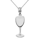 Sterling Silver Wine Glass Pendant Necklace