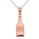 Wine Bottle Pendant Necklace in Gold (Yellow/Rose/White)
