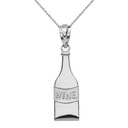 Sterling Silver Wine Bottle Pendant Necklace