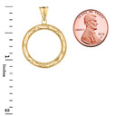 Chic Sparkle Cut Circle of Life Pendant Necklace in Yellow Gold