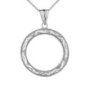 Chic Sparkle Cut Circle of Life Pendant Necklace in Sterling Silver