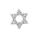 Diamond Jewish Star of David with Hidden Bail Pendant Necklace in White Gold