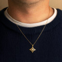 Solid Gold Diamond Wiccan Witches' Pagan Magic Knot Pendant Necklace (Available in Yellow/Rose/White Gold)