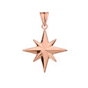 North Star Pendant Necklace in Rose Gold