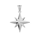 North Star Pendant Necklace in White Gold