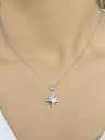 North Star Pendant Necklace in White Gold