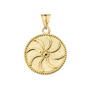 Armenian Eternity (0.94") Pendant Necklace in Yellow Gold