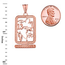Ancient Egyptian Good Luck Cartouche Pendant Necklace in Rose Gold