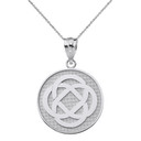 Celtic Knot Flower Disc Pendant Necklace in Gold (Yellow/Rose/White)
