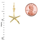 Diamond Cut Starfish Earrings(Available in Yellow/Rose/White Gold)