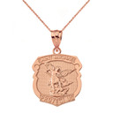 St. Michael Protect Us Shield Pendant Necklace in Gold (Yellow/Rose/White)