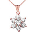 Elegant Dainty Cubic Zirconia Pendant Necklace in Rose Gold