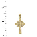 Eastern Orthodox Cross Pendant Necklace in Gold (Yellow/Rose/White)