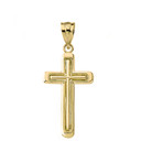 Framed Cross Pendant Necklace in Gold (Yellow/Rose/White)