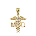 Diamond Medical Doctor Pendant Necklace in Gold (Yellow/Rose/White)