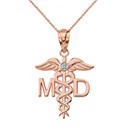 Diamond Medical Doctor Pendant Necklace in Gold (Yellow/Rose/White)