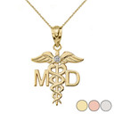 Diamond Medical Doctor Pendant Necklace in Gold (Yellow/Rose/White)