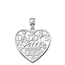 Sterling Silver Daddy's Little Girl Heart Pendant Necklace