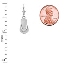 Flip Flop Pendant Necklace Set in Sterling Silver