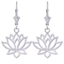 Lotus Flower Earrings in Sterling Silver