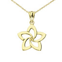 14K Flower Pendant Necklace Set(Available in Yellow/Rose/White Gold)