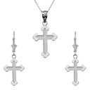 14K Dainty Greek Orthodox Cross Pendant Necklace Set(Available in Yellow/Rose/White Gold)