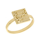 Solid Gold Musical Notes Ring