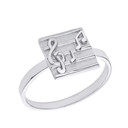 Sterling Silver Musical Notes Ring