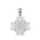 Sterling Silver CZ Celtic Woven Cross Pendant