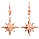 North Star Leverback Earrings (Available in Yellow/Rose/White Gold)