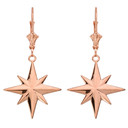 North Star Pendant Necklace Set in 14K Rose Gold