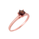 10k Rose Gold Ladies Garnet Gemstone Solitaire Ring