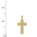 The Lord's Our Father Prayer Cross Pendant Necklace in Gold (Yellow/Rose/White)