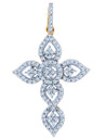 Fancy Gold Cross Diamond Pendant