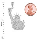 Detailed Statue of Liberty Pendant Necklace in Sterling Silver